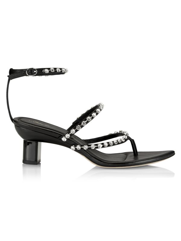 3.1 Phillip Lim Verona Crystal Embellished Ankle Strap Thong Sandals